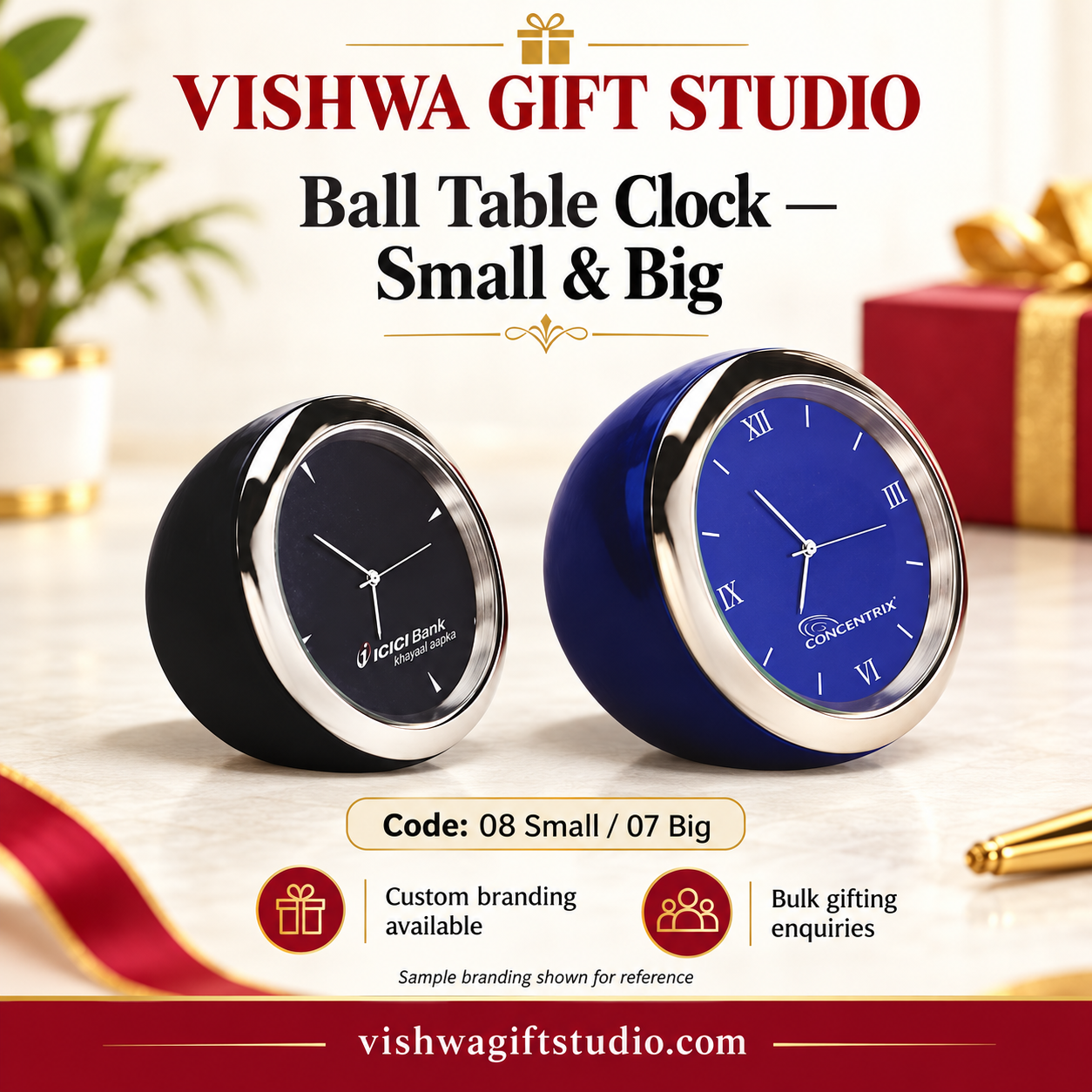 08 Small / 07 Big Ball Table Clock — Small & Big - Image 2
