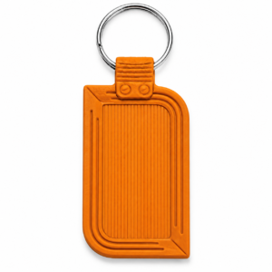 1 Orange Die-Moulded PVC Keychain — 1