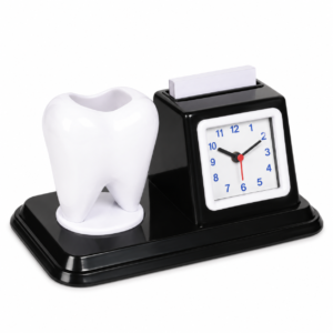 353 Tooth Table Clock with Pen Stand and Chit Pad — 353