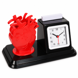 354 Heart Table Clock with Pen Stand and Chit Pad — 354