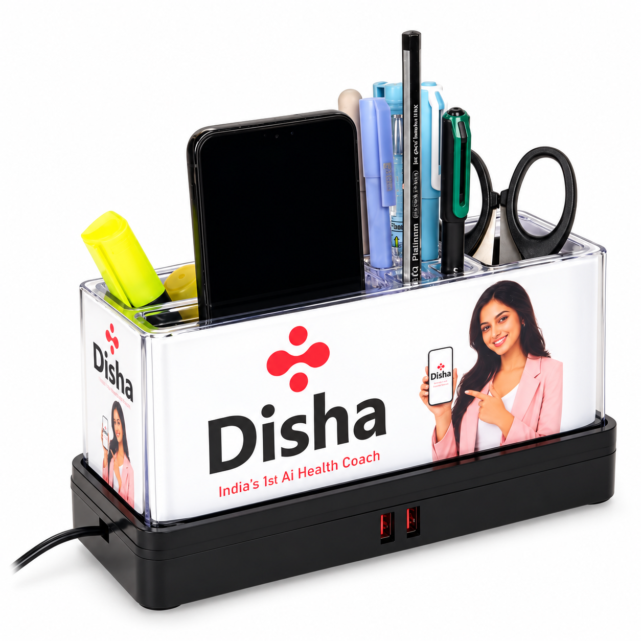 DO374/DO375 Charging Desk Organiser with Pen Stand — DO374