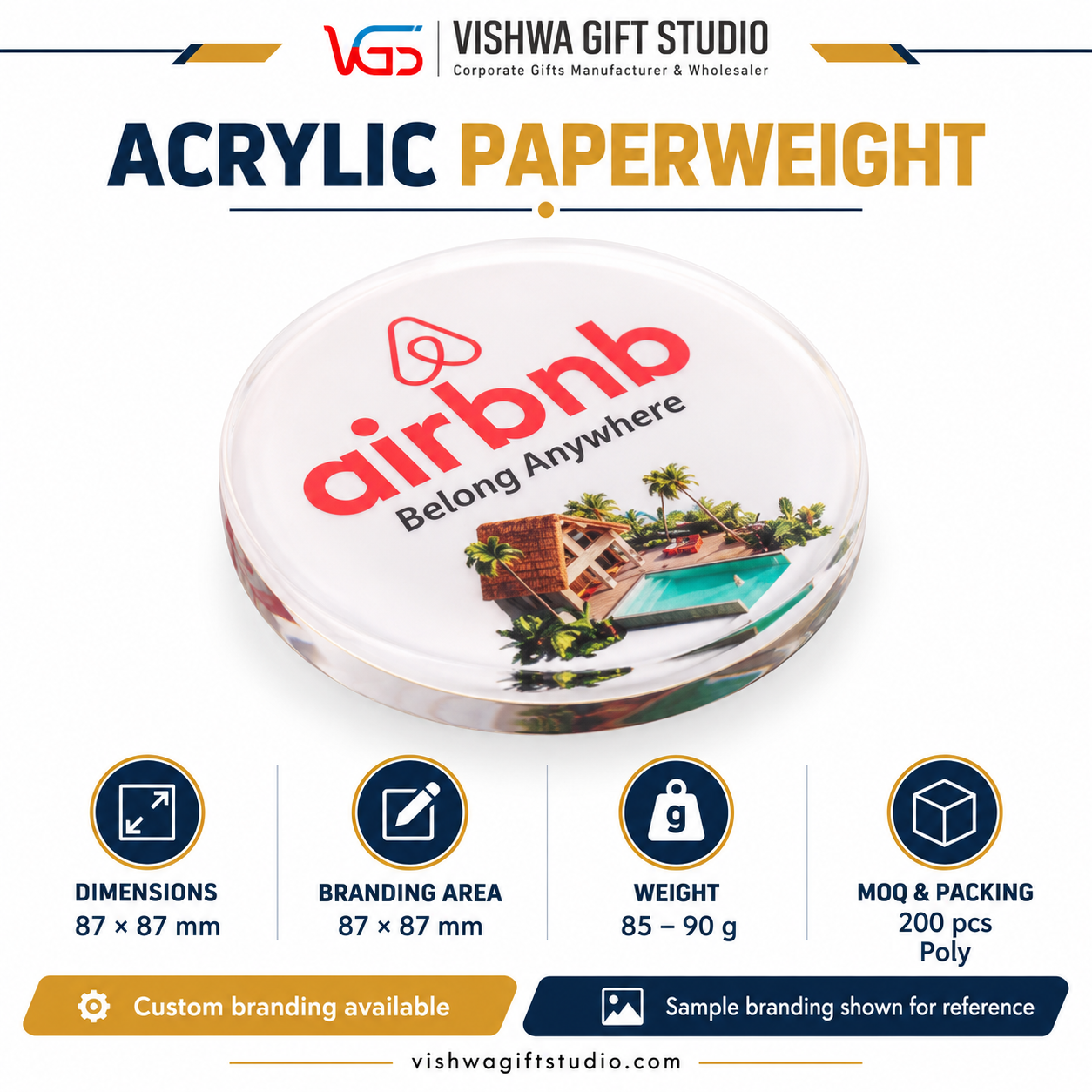 APW629 Round Acrylic Paperweight - Image 2
