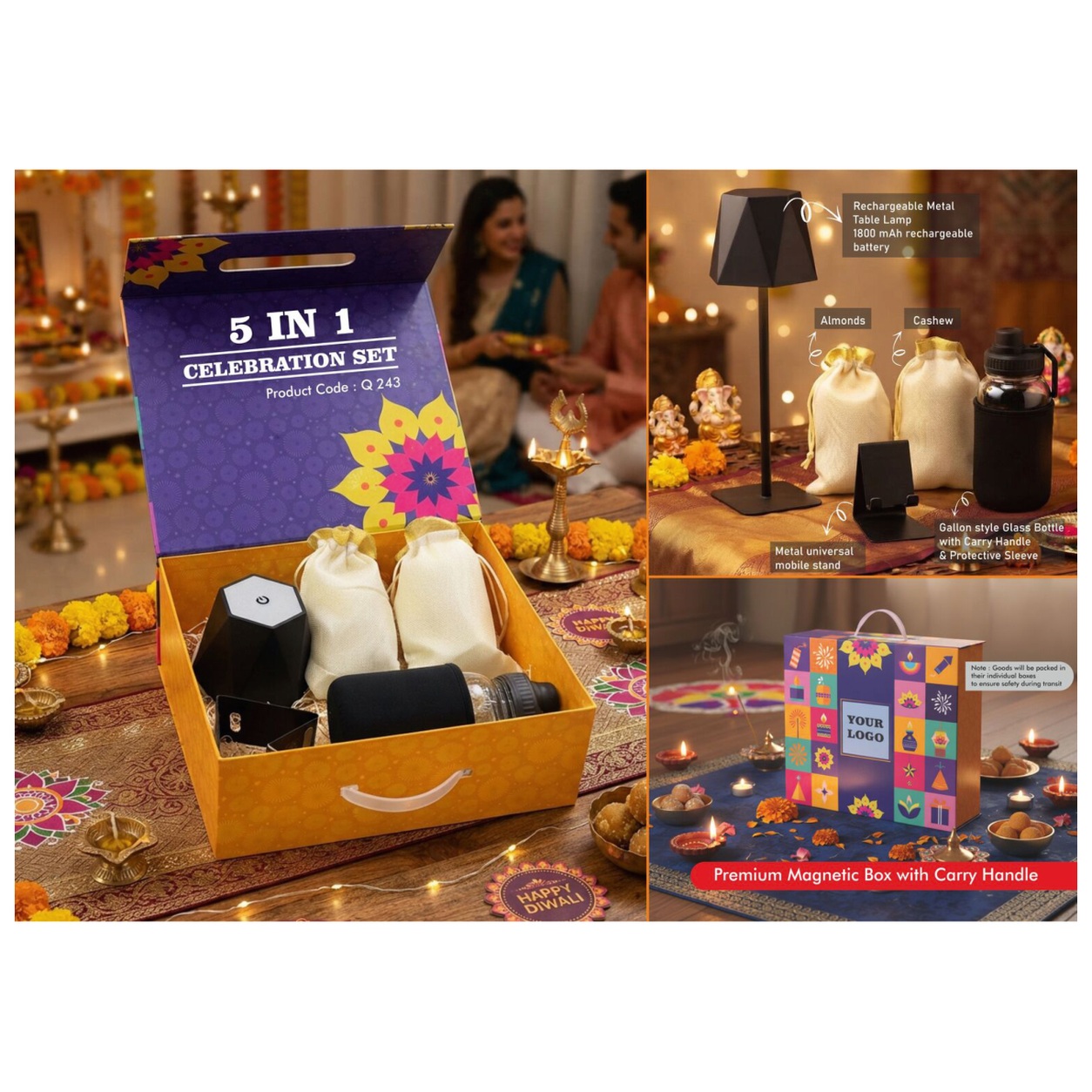 5-in-1 Gallon Bottle Diwali Gift Box — product information and promotional image