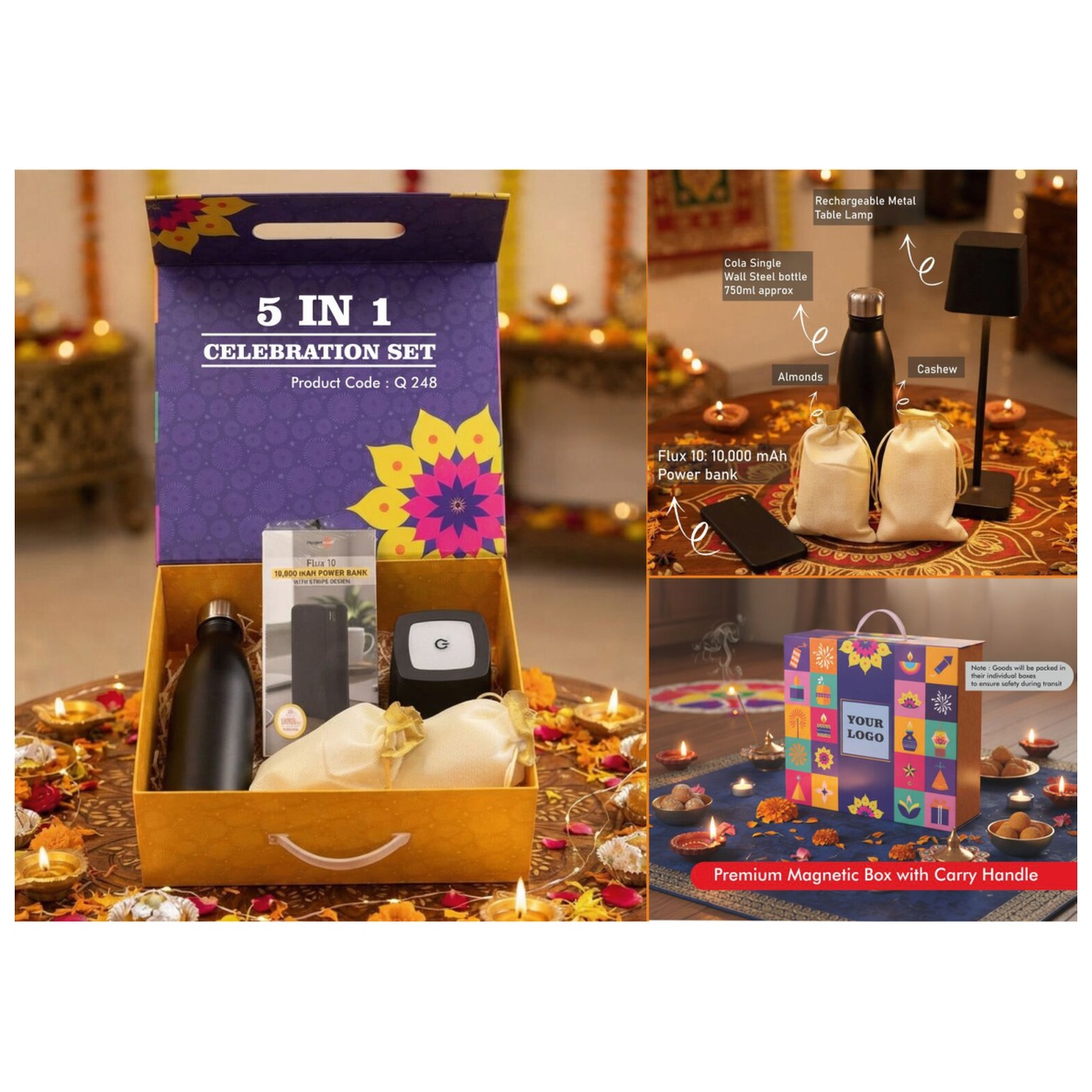 5-in-1 Lamp & Power Bank Diwali Gift Box — product information and promotional image