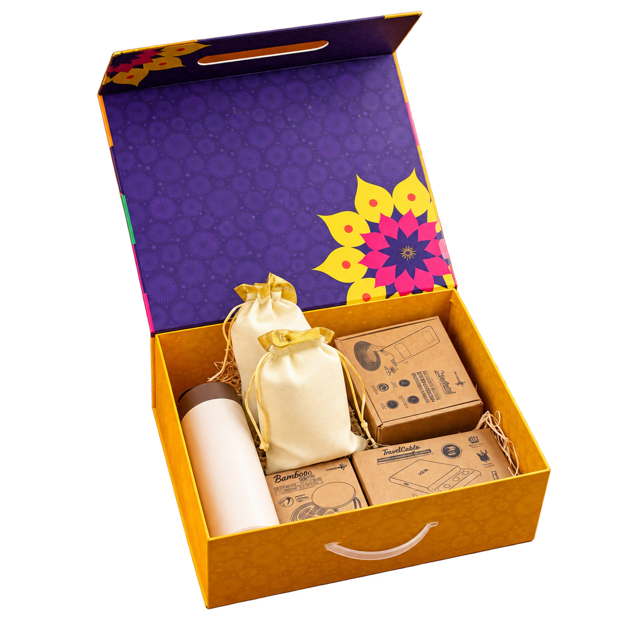 6-in-1 Bamboo Travel Charging Diwali Gift Box — DW-Q249