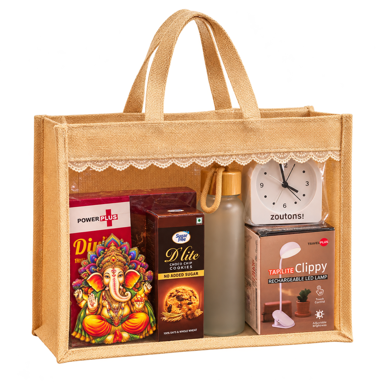 6-in-1 Ganesha & Pooja Thali Jute Diwali Hamper — DW-Q253