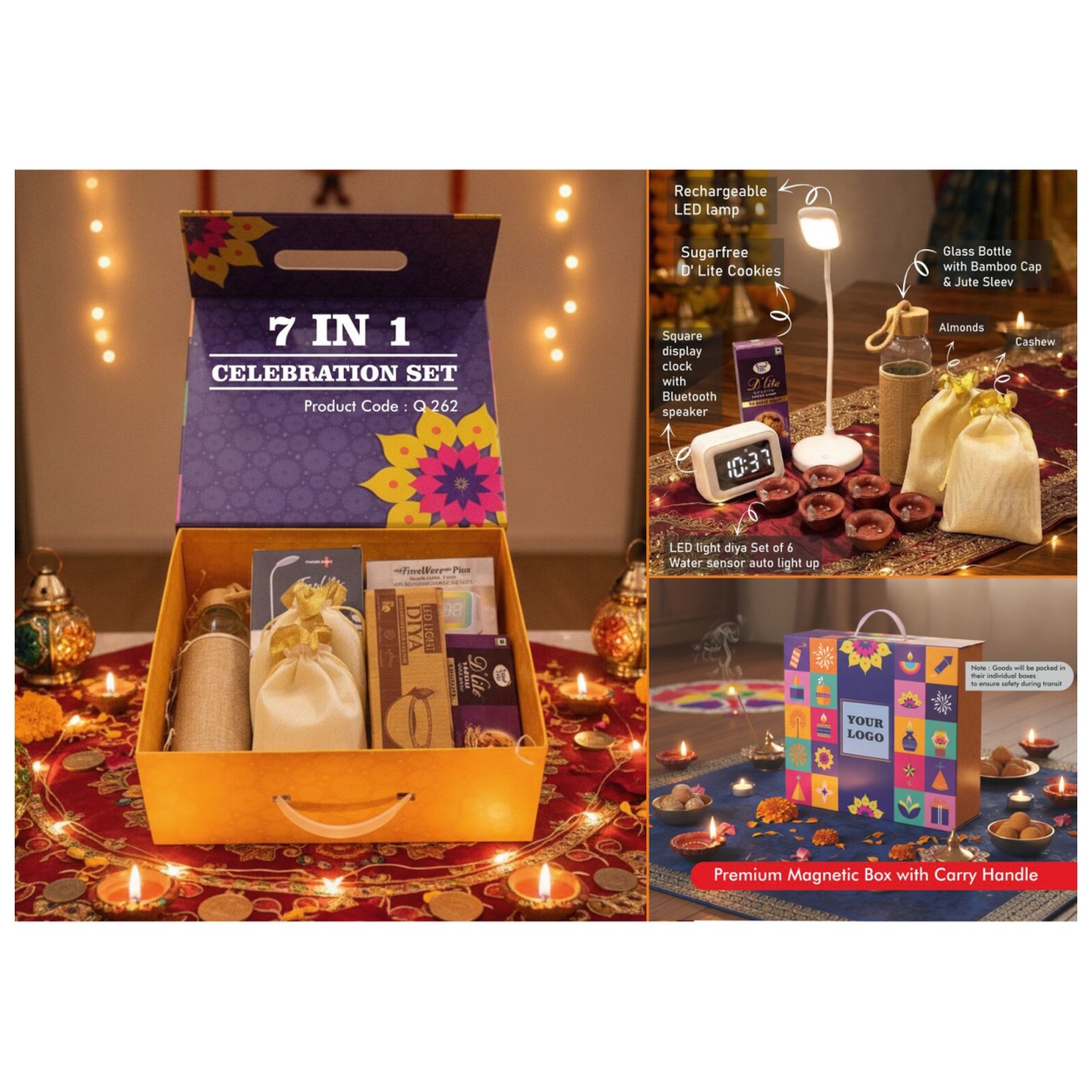 7-in-1 Clock Speaker Diwali Celebration Set — product information and promotional image