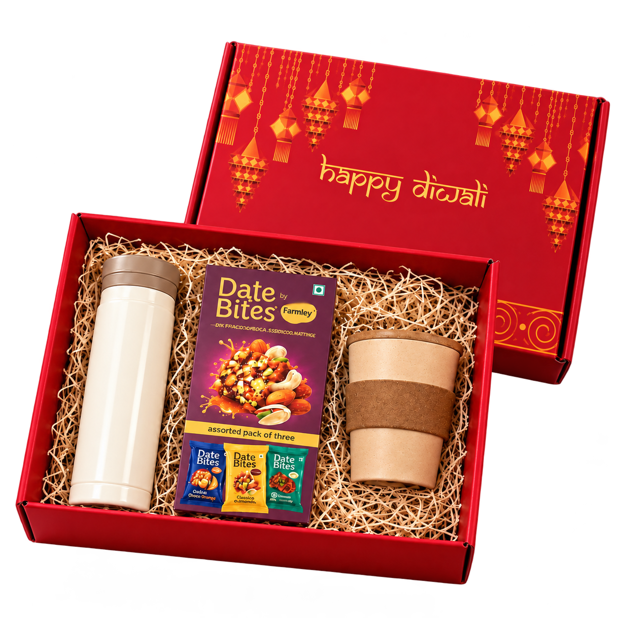 Insulated Bottle, Date Bites & Coffee Cup Diwali Hamper — DW001 — DW001