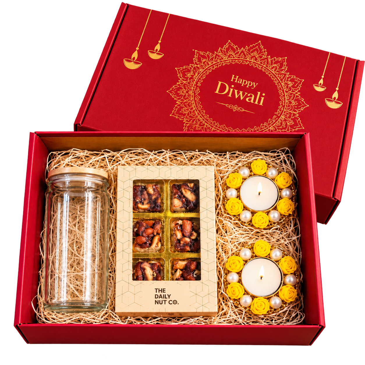 Dry Fruit Bites & Decorative Diyas Diwali Hamper — DW017 — DW017
