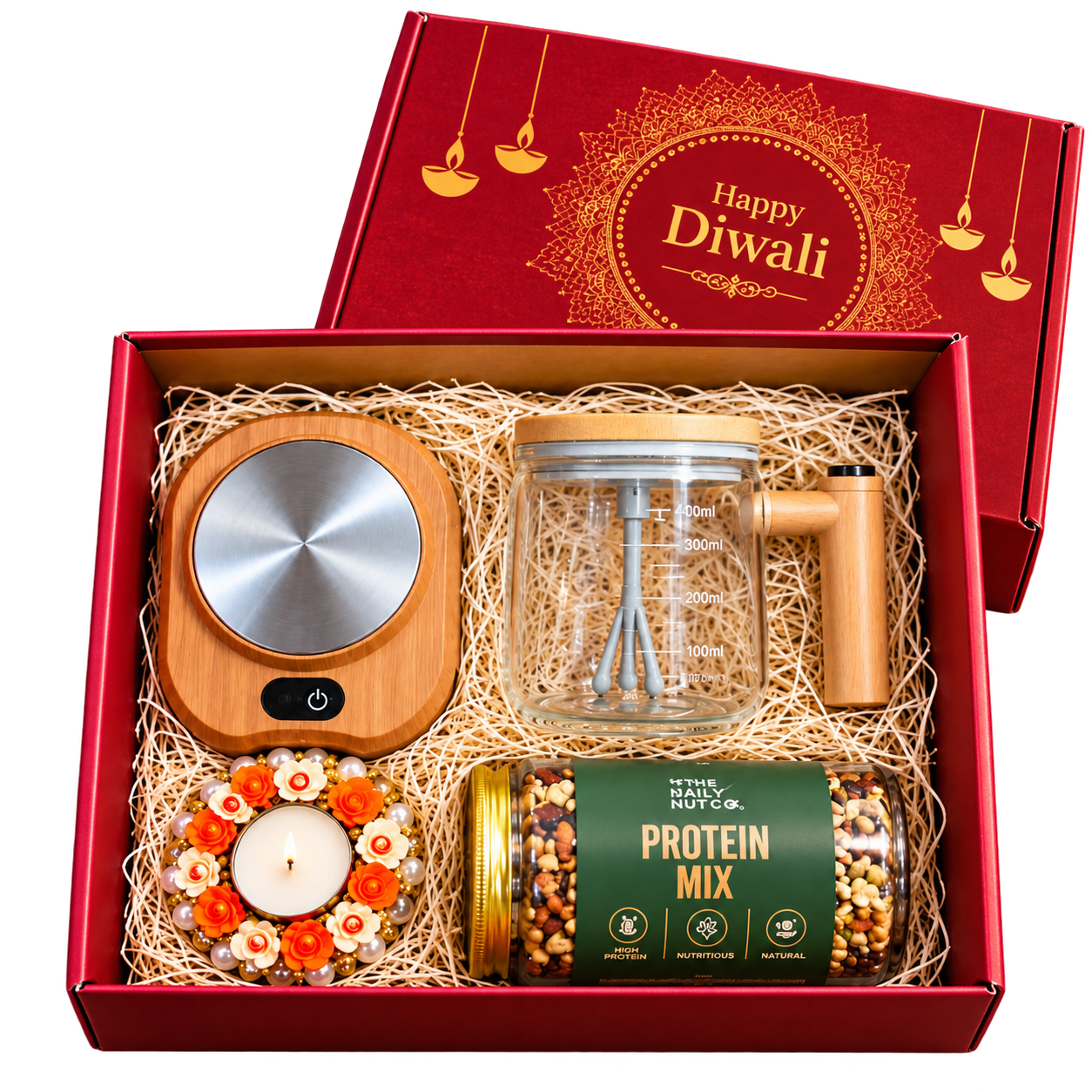 Self-Stirring Mug & Cup Warmer Diwali Hamper — DW019 — DW019