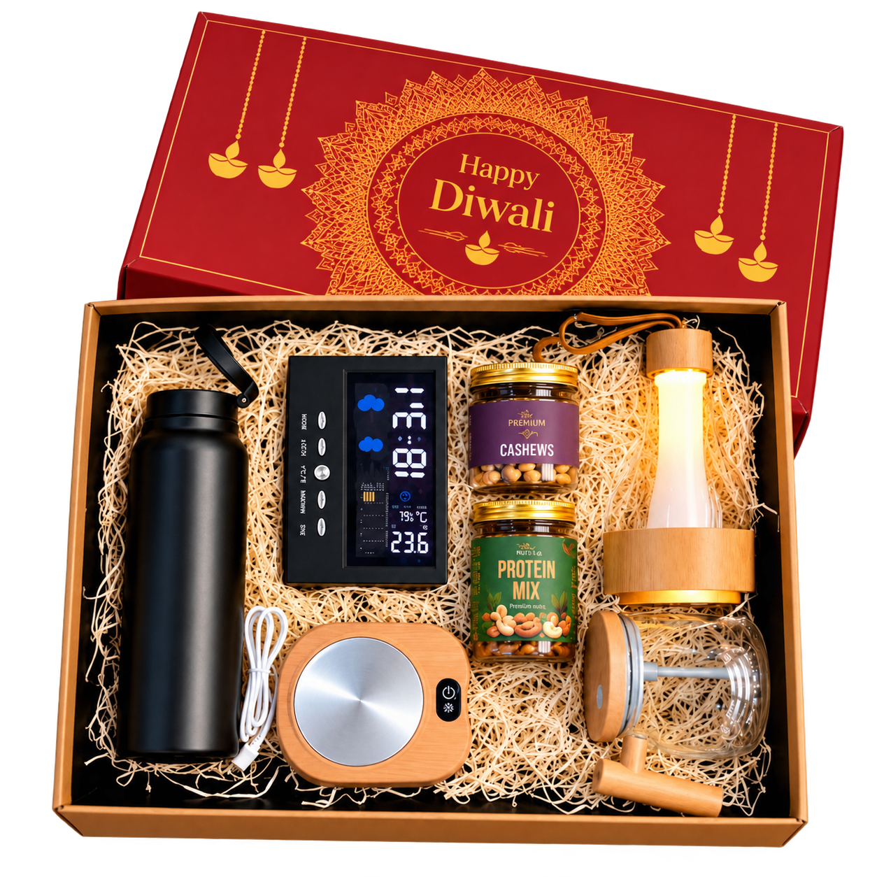 Magnet Bottle & Digital Clock Diwali Hamper — DW022 — DW022