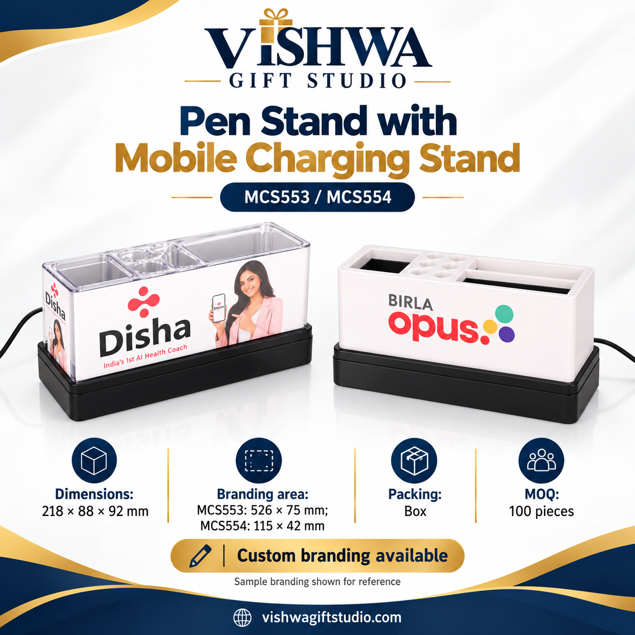 Pen Stand with Mobile Charging Stand – MCS553 / MCS554 - Image 2