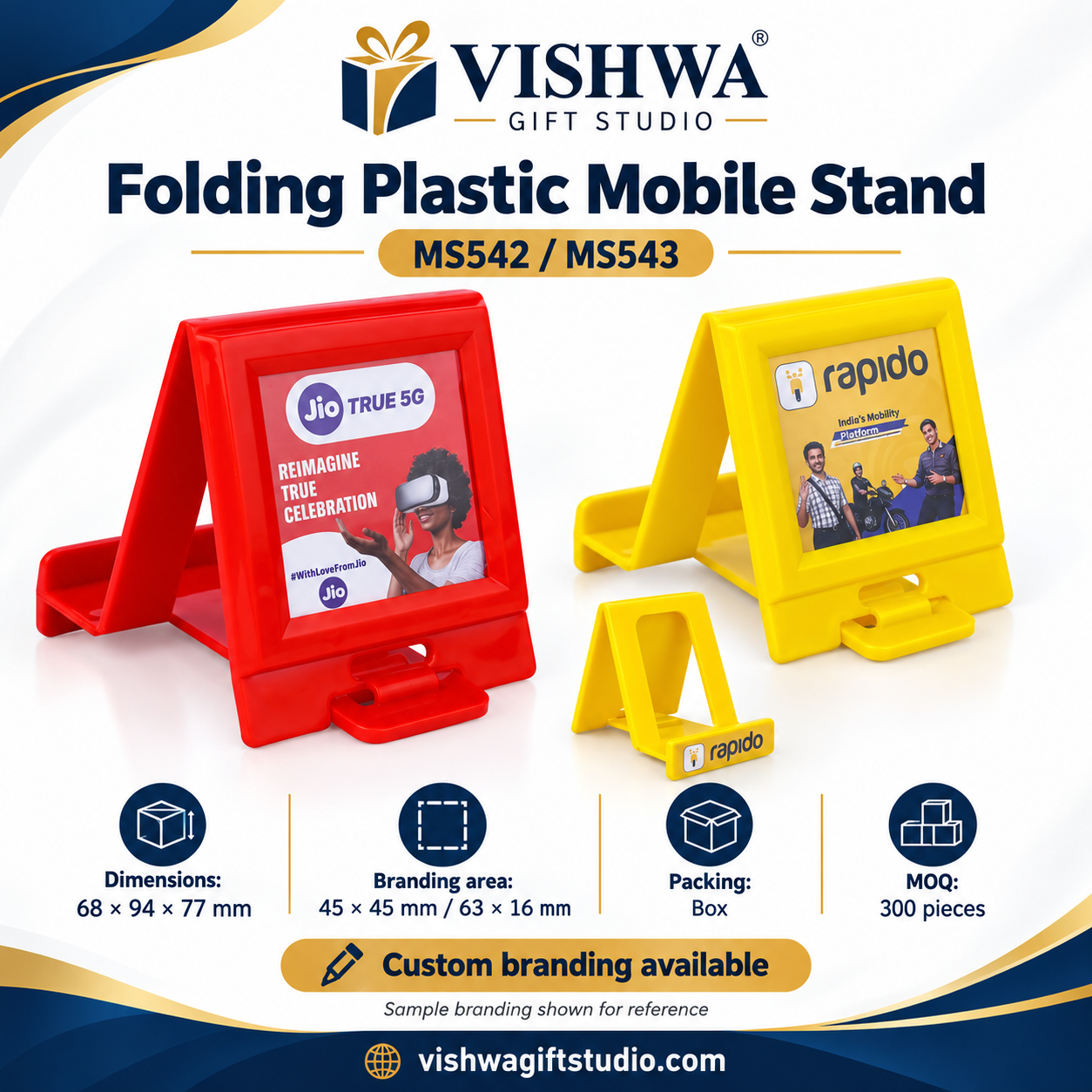MS542 / MS543 Folding Plastic Mobile Stand - Image 2