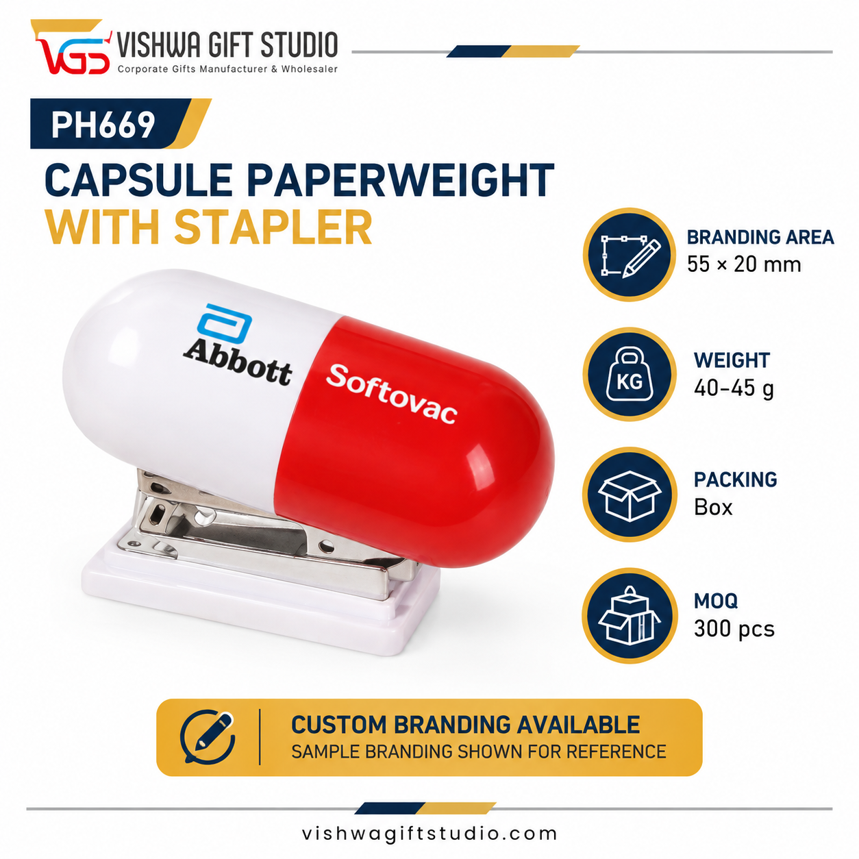 PH669 Capsule Paperweight with Stapler - Image 2