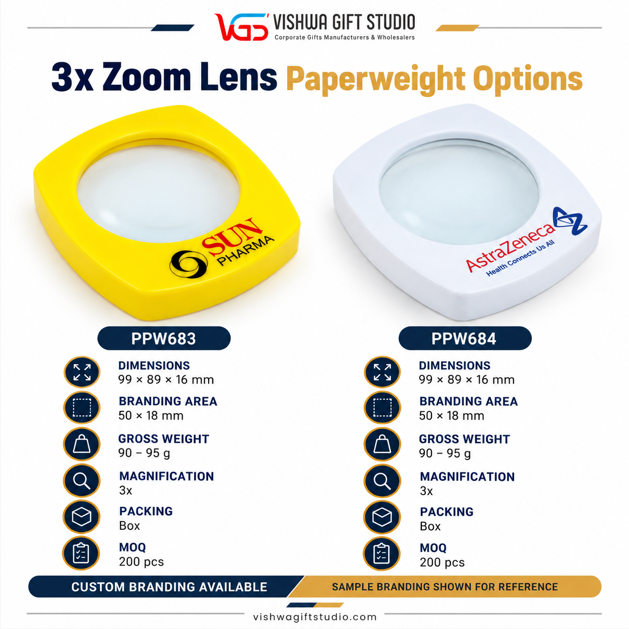 PPW683 / PPW684 3x Zoom Lens Paperweight Options - Image 2