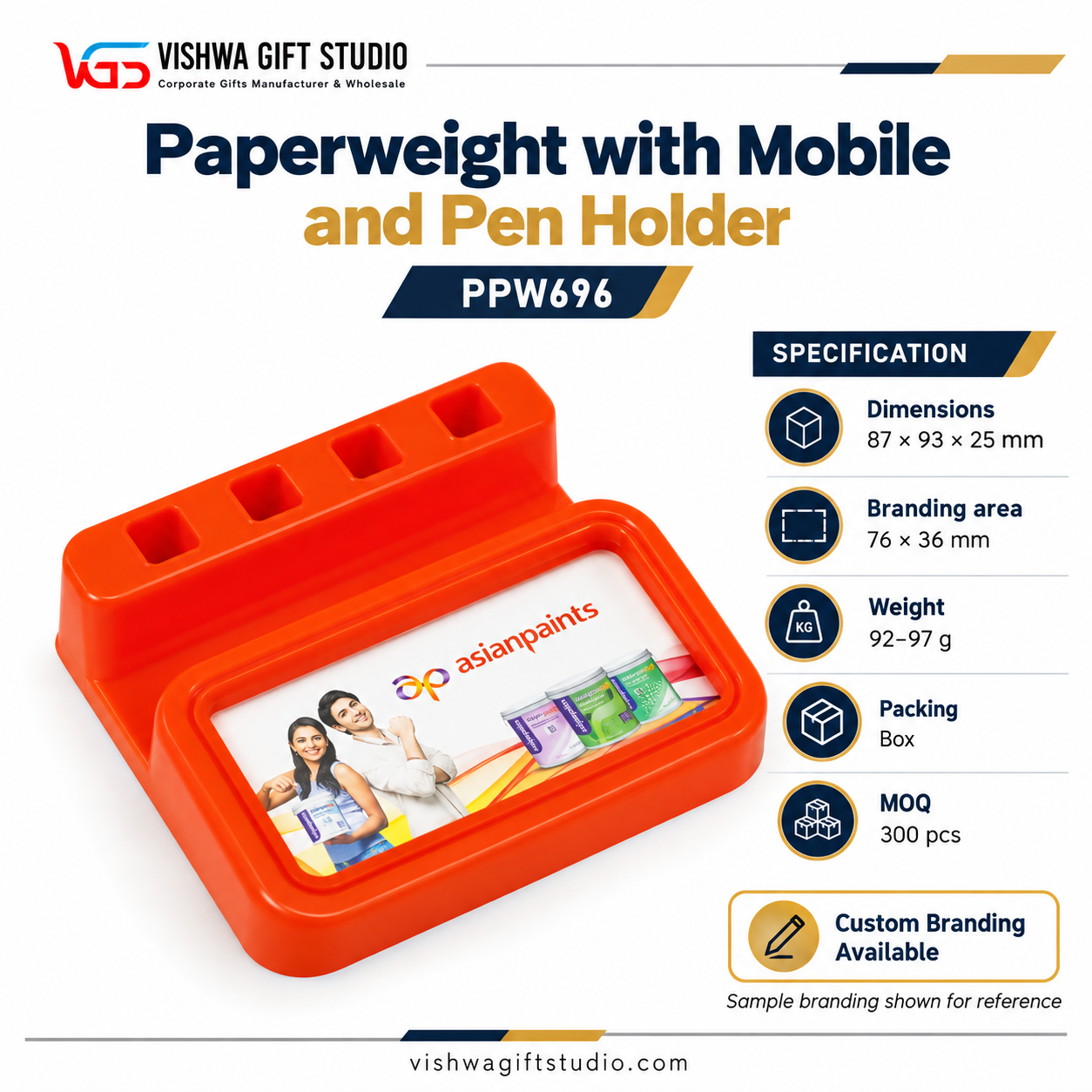PPW696 Paperweight with Mobile and Pen Holder - Image 2