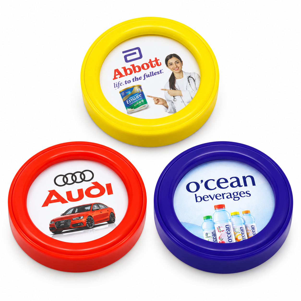PPW706 / PPW707 / PPW708 Round Plastic Paperweight – Three Colour Options — PPW706