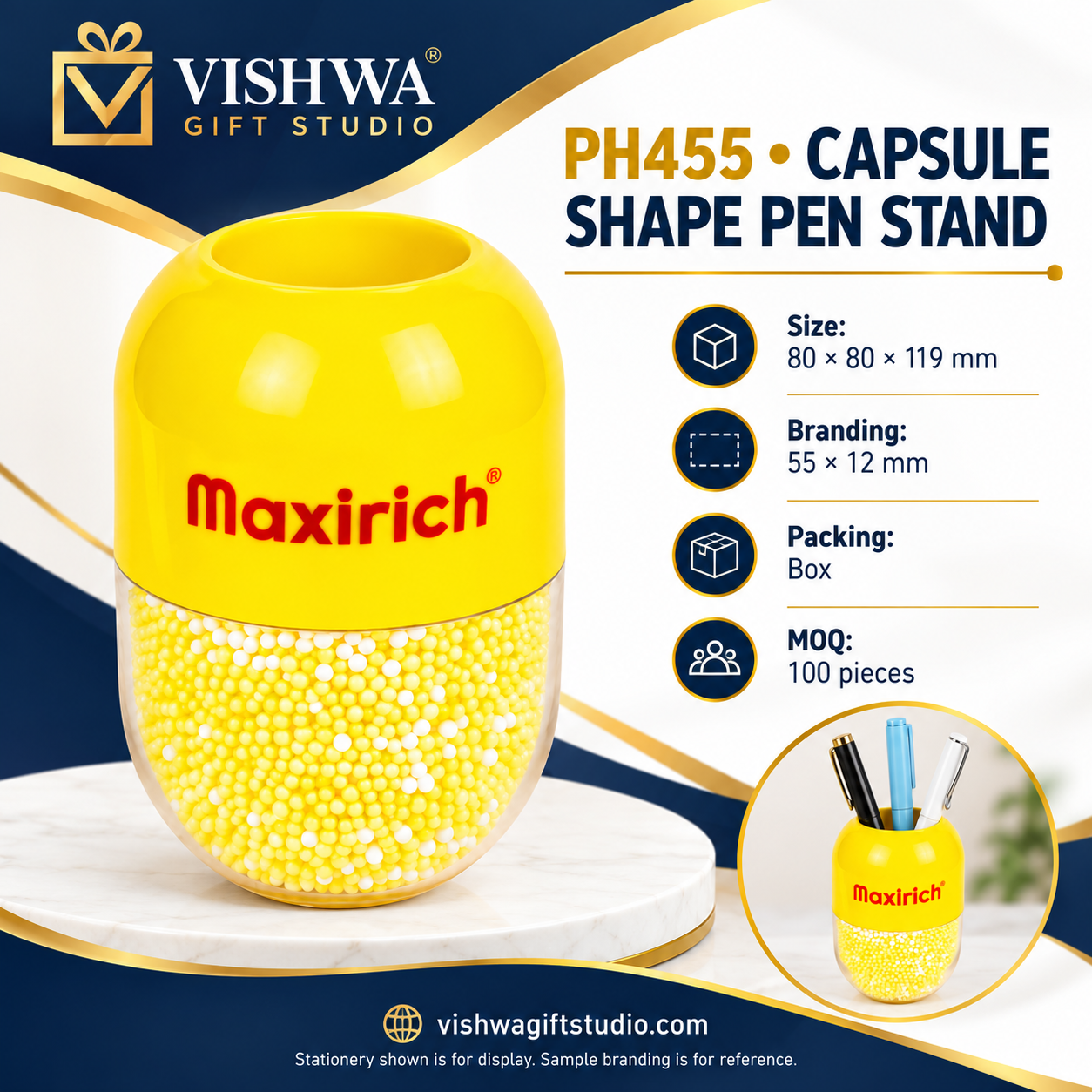 PH455 Capsule Shape Pen Stand - Image 2