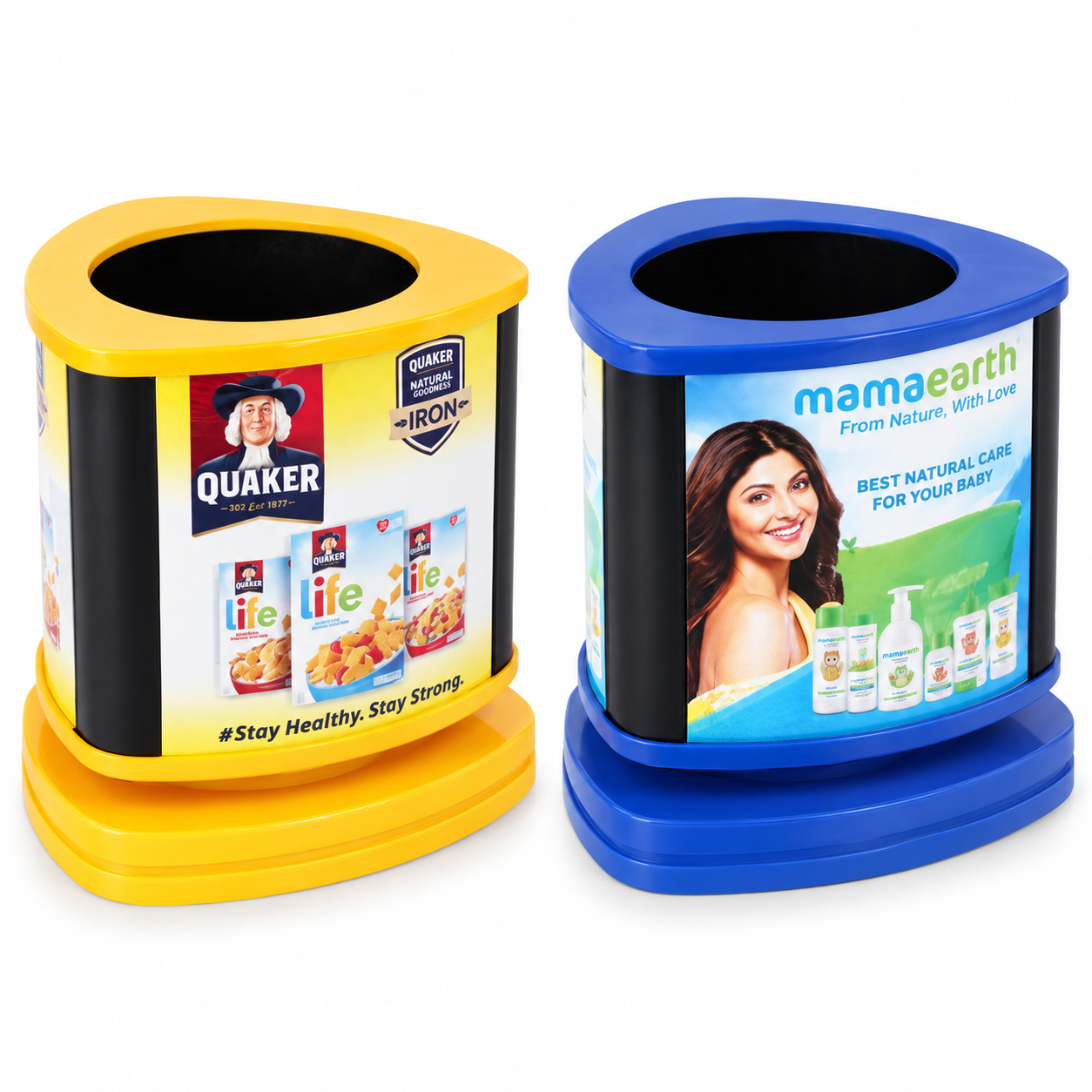 PS458 / PS459 Triangular Revolving Pen Stand – Yellow & Blue