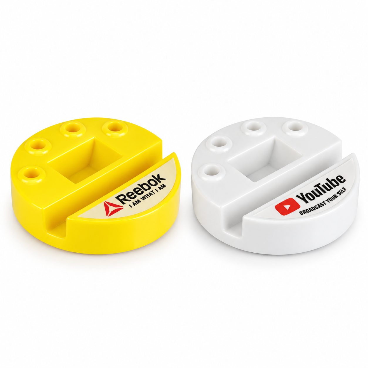 PS467 / PS468 Pen Stand with Mobile Holder – Yellow & White — PS467