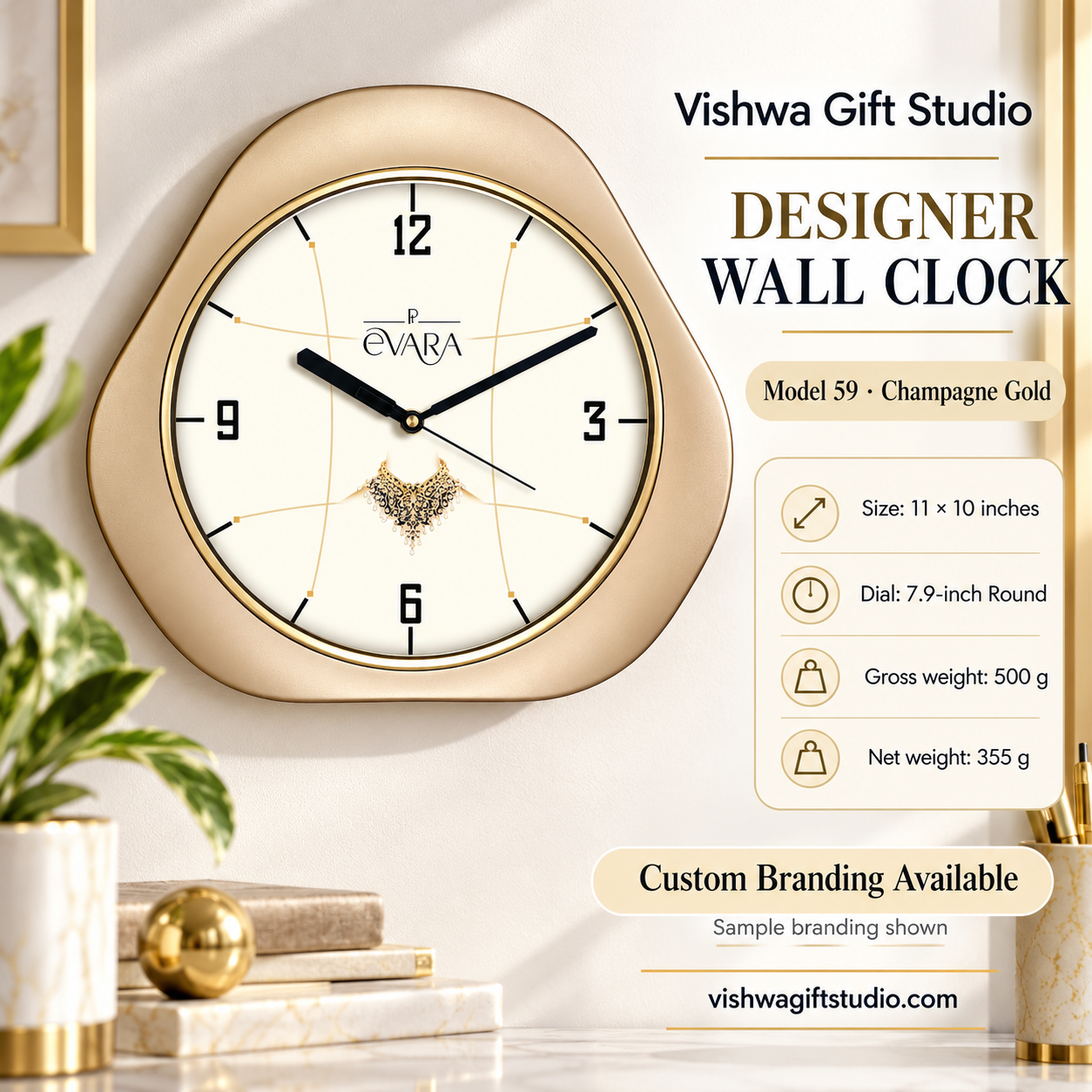 Model 59 designer wall clock promotional information