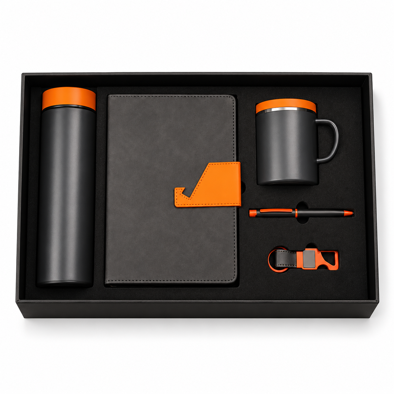 5-in-1 Deluxe Executive Gift Set - Black and Orange - VGS-DW26-04 — VGS-DW26-04