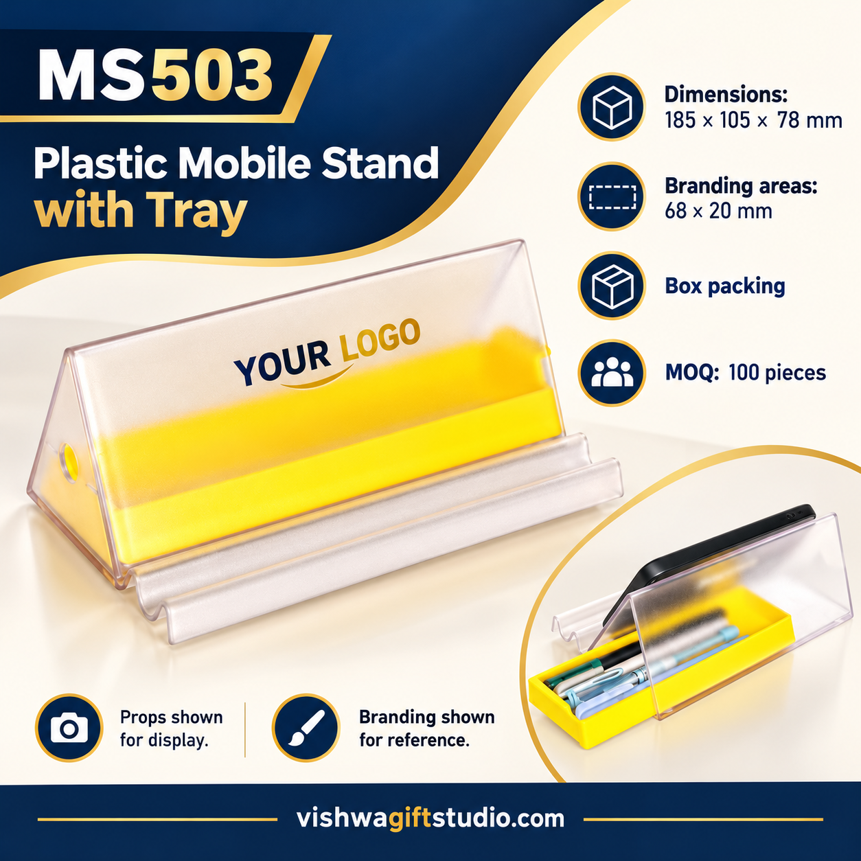 MS503 specifications, sample branding and usage view