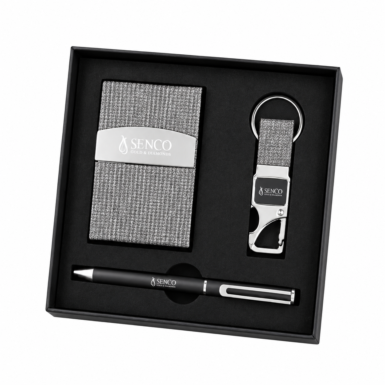 3-in-1 Card Holder, Pen & Keychain Gift Set – GS 308 — GS 308