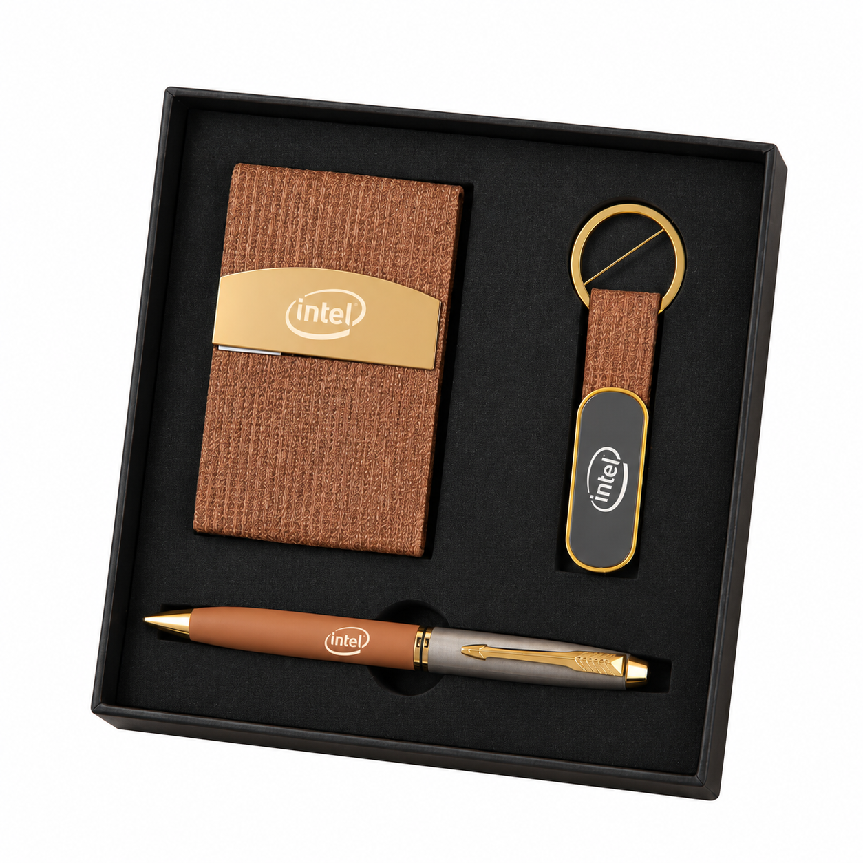 3-in-1 Card Holder, Pen & Keychain Gift Set – GS 309 — GS 309