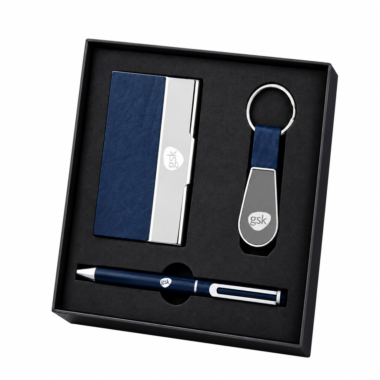 3-in-1 Card Holder, Pen & Keychain Gift Set – GS 310 — GS 310