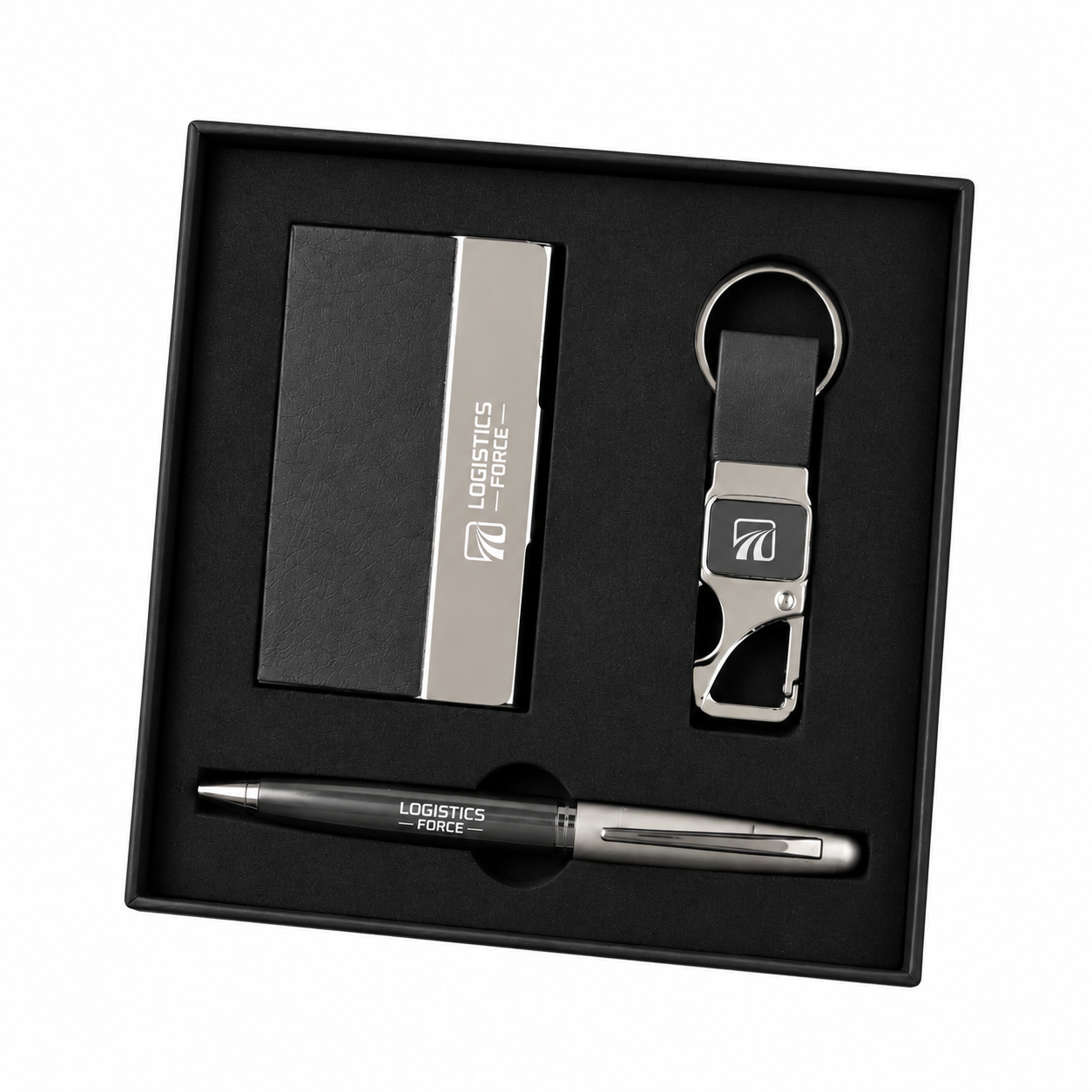 3-in-1 Card Holder, Pen & Keychain Gift Set – GS 313 — GS 313