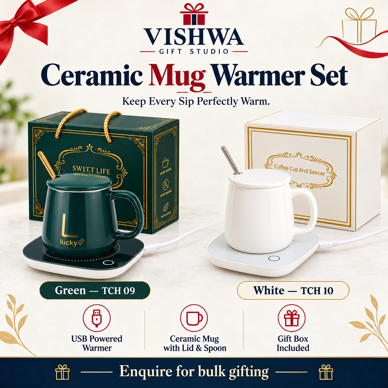 Ceramic Mug Warmer Set - TCH 09 / TCH 10 - Image 2