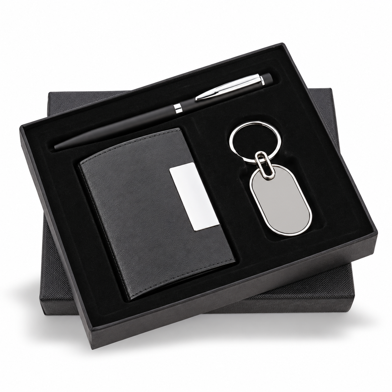 3-in-1 Silver-Accent Pen, Keychain & Cardholder Gift Set - CS125 — CS125
