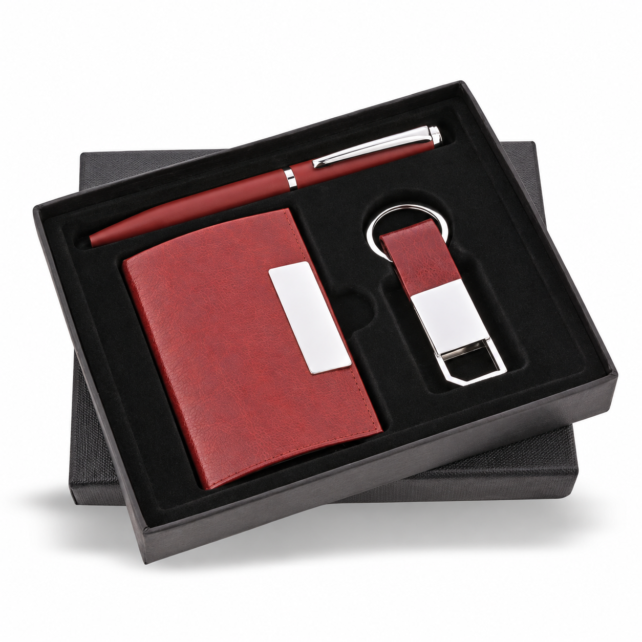 3-in-1 Plate-Detail Pen, Keychain & Cardholder Gift Set - CS126 / CS127 — CS126