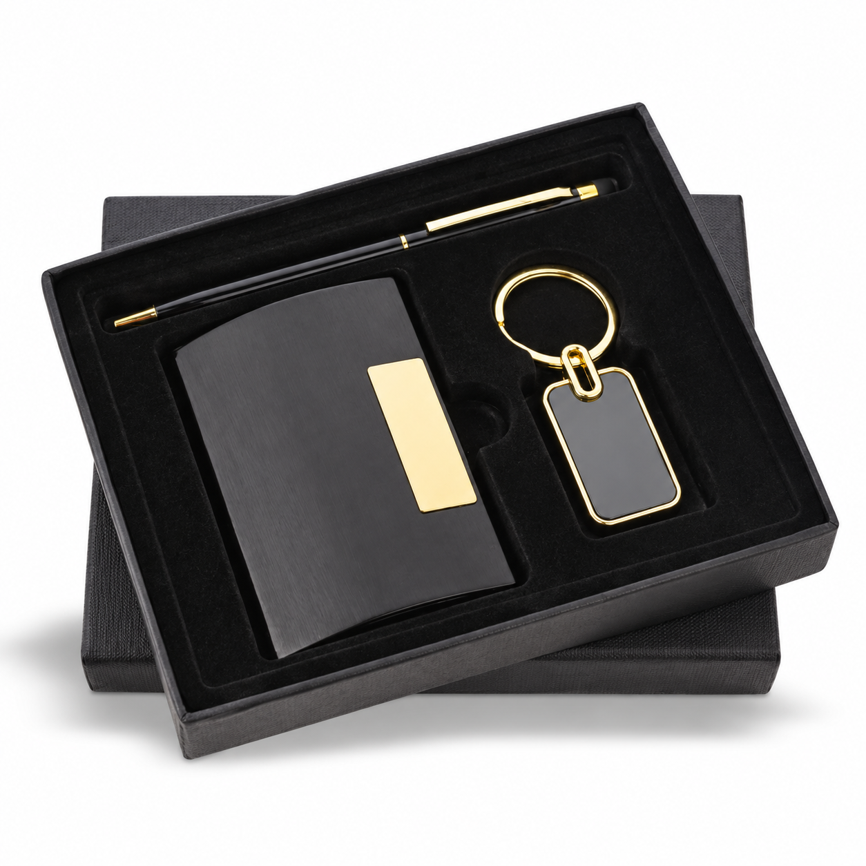 3-in-1 Gold-Accent Pen, Keychain & Cardholder Gift Set - CS253 — CS253