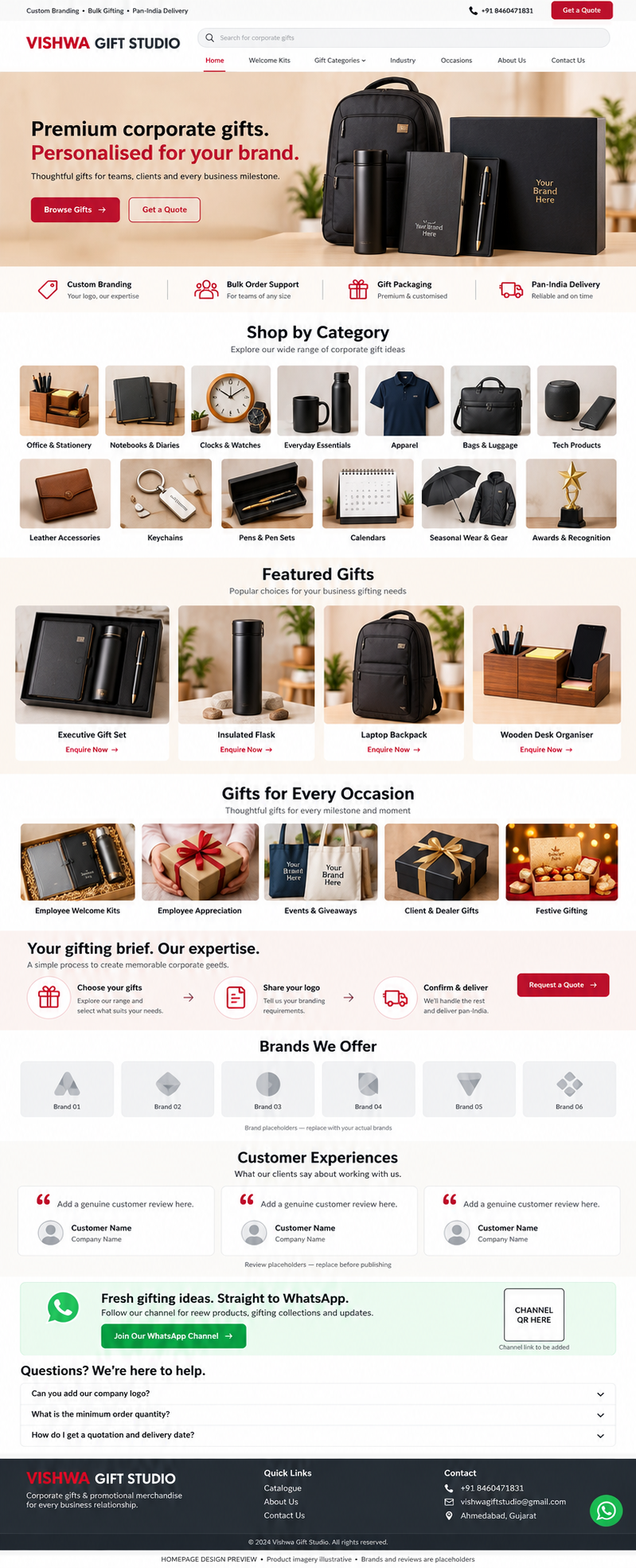 Illustrative premium corporate welcome gift set