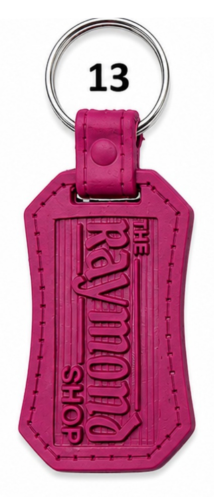 13 Pink Decorative Tag Die Moulded PVC Keychain - Code 13