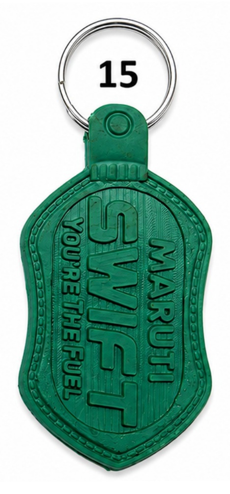15 Green Shield Die Moulded PVC Keychain - Code 15