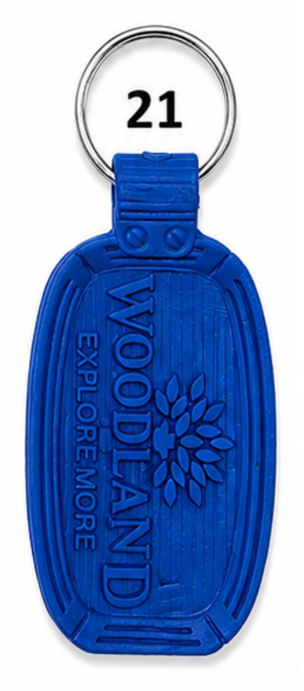 21 Blue Oval First Quality Die Moulded PVC Keychain - Code 21