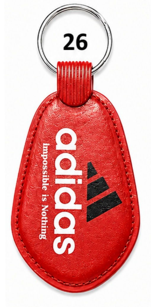 26 Red Teardrop ABS Printing Keychain - Code 26