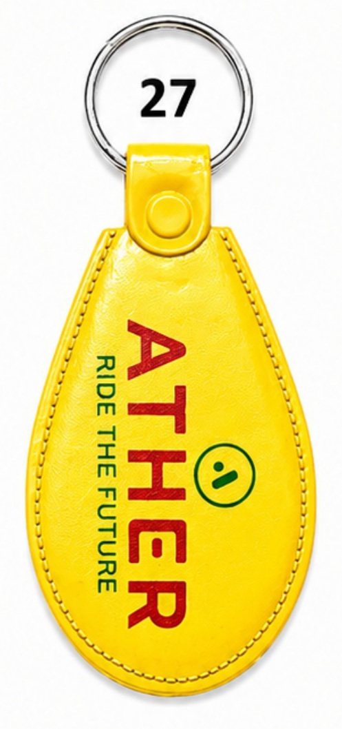 27 Yellow Teardrop ABS Printing Keychain - Code 27