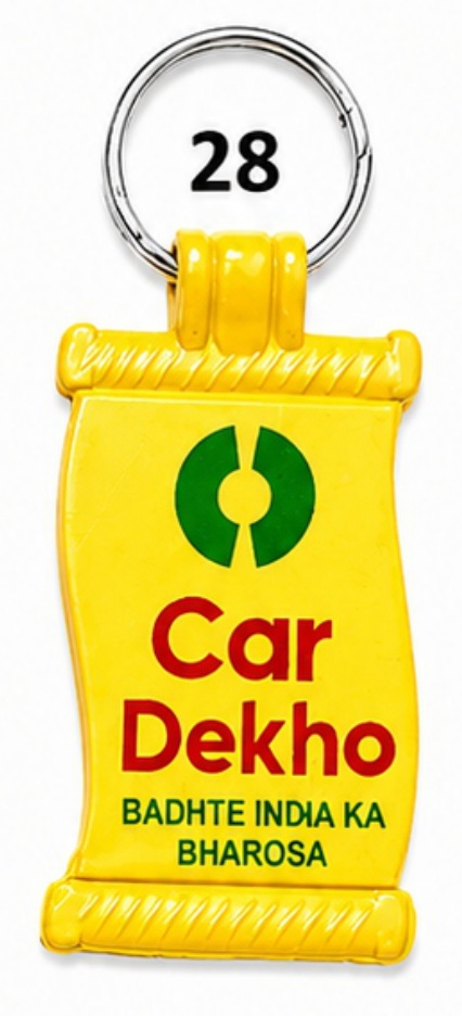 28 Yellow Scroll Shape ABS Printing Keychain - Code 28