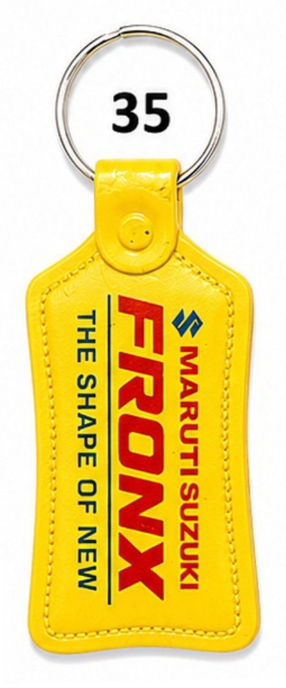 35 Yellow Rectangular ABS Printing Keychain - Code 35