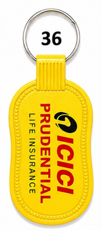 36 Yellow Rounded Rectangle ABS Printing Keychain - Code 36