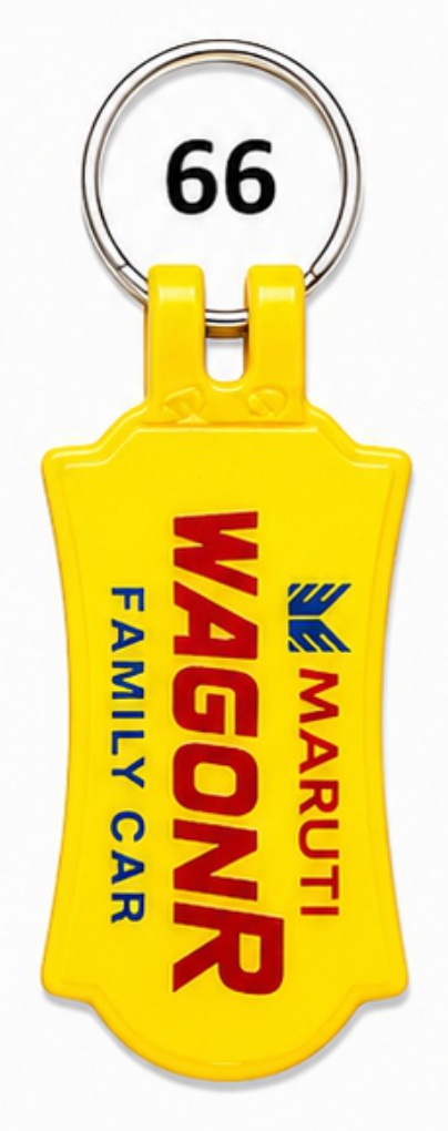 66 Yellow Decorative Tag Double-Sided Laminated ABS Keychain - Code 66