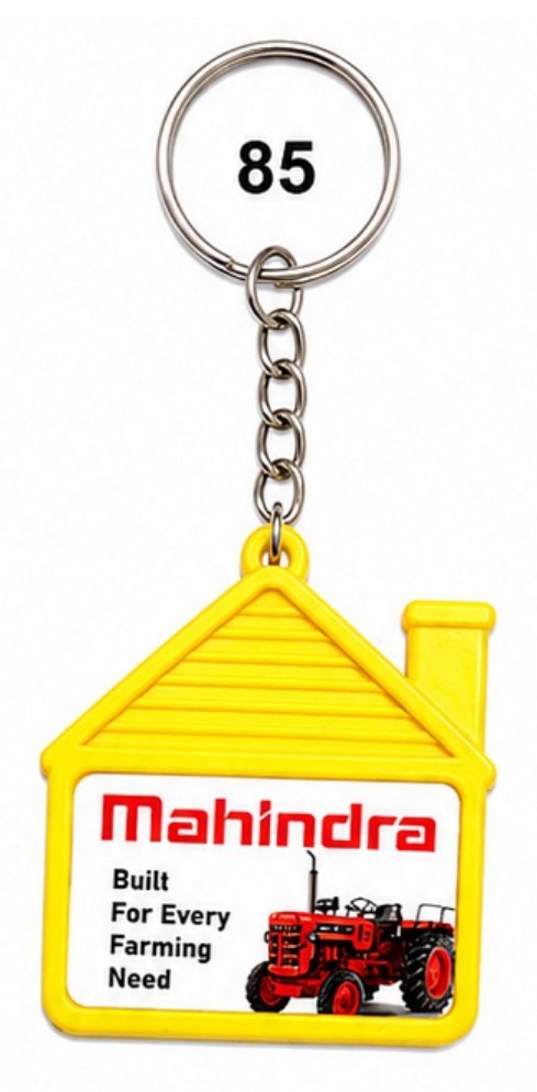85 Yellow House Shape Digital Sticker Plastic Keychain - Code 85