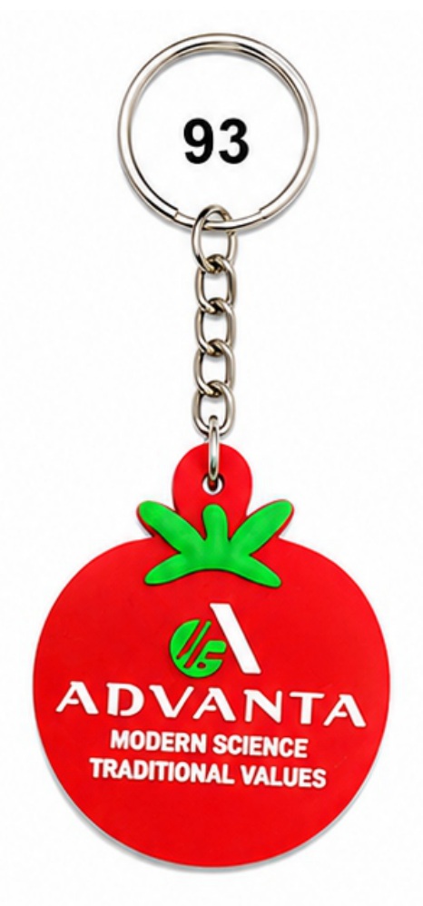 93 Tomato Shape Single-Side Embossed Silicone Keychain - Code 93