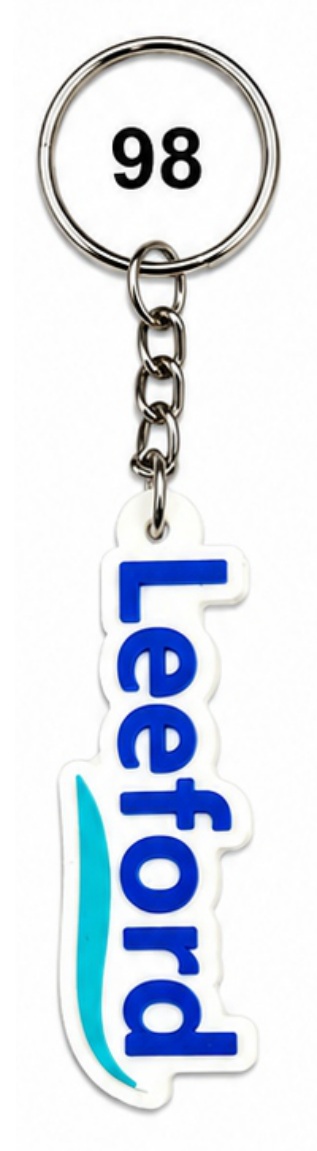 98 Letter Shape Single-Side Embossed Silicone Keychain - Code 98