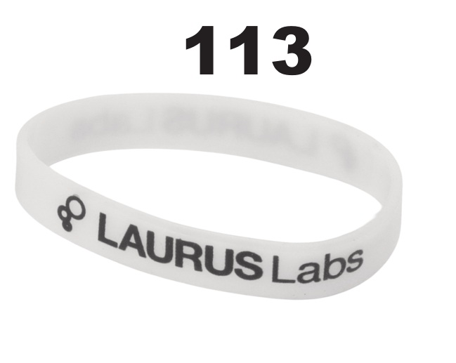 113 White Slim Silicone Wrist Band - Code 113