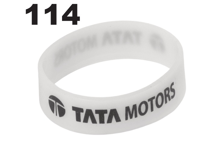 114 White Wide Silicone Wrist Band - Code 114